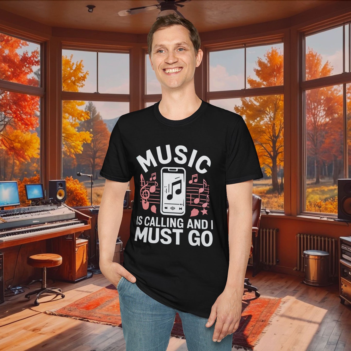 Music Is Calling Unisex Softstyle T-Shirt