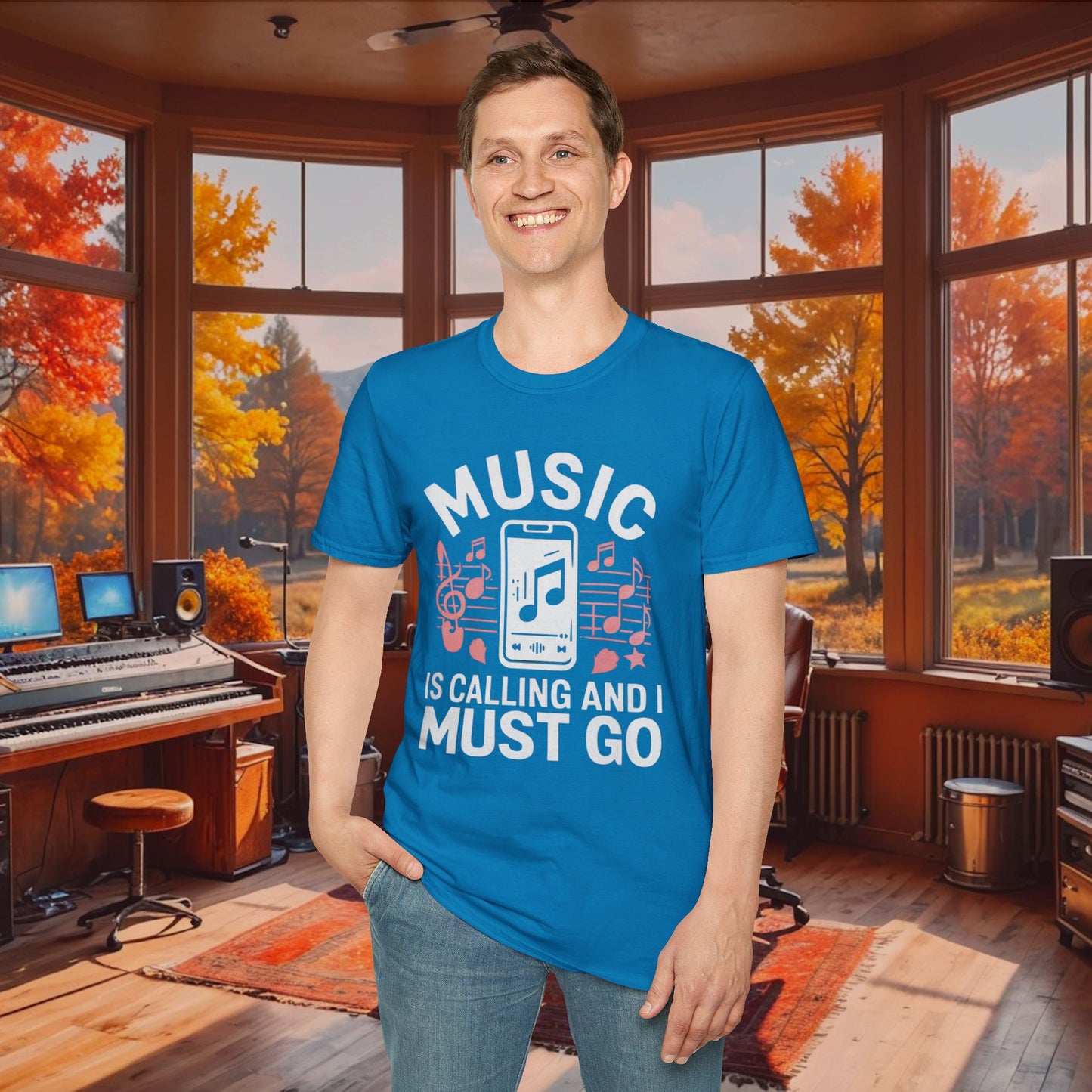 Music Is Calling Unisex Softstyle T-Shirt