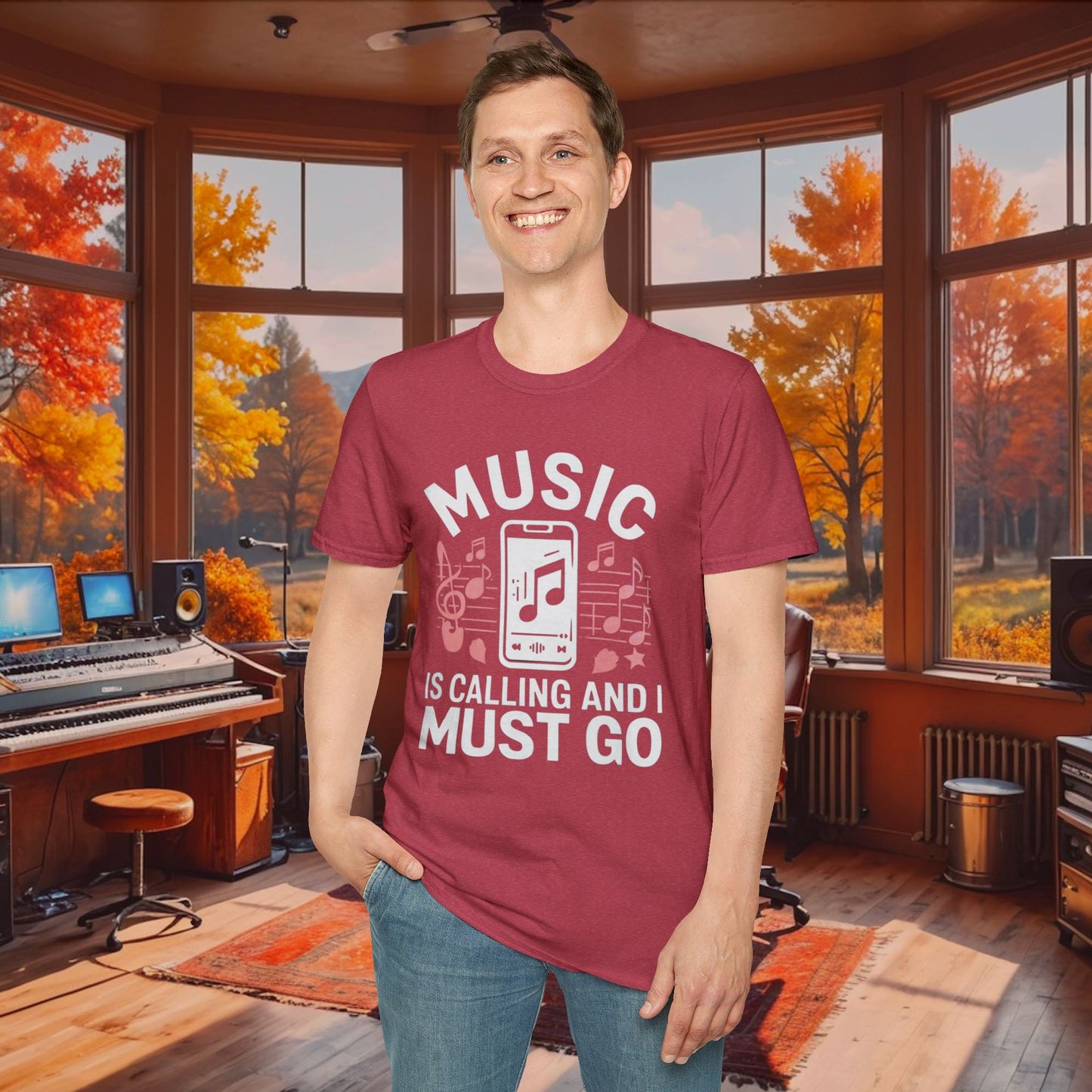 Music Is Calling Unisex Softstyle T-Shirt