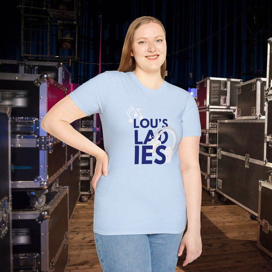 Lou's Ladies (Blue logo) Softstyle T-Shirt