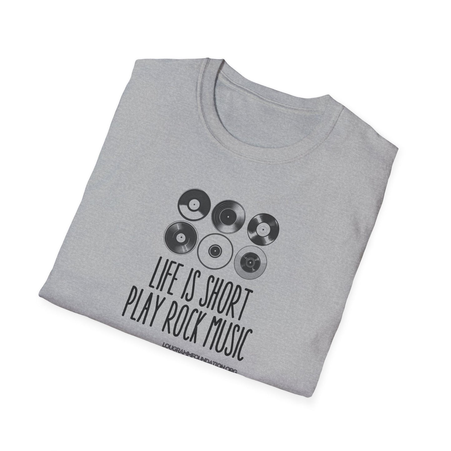 Life is Short Play Rock Music Unisex Softstyle T-Shirt