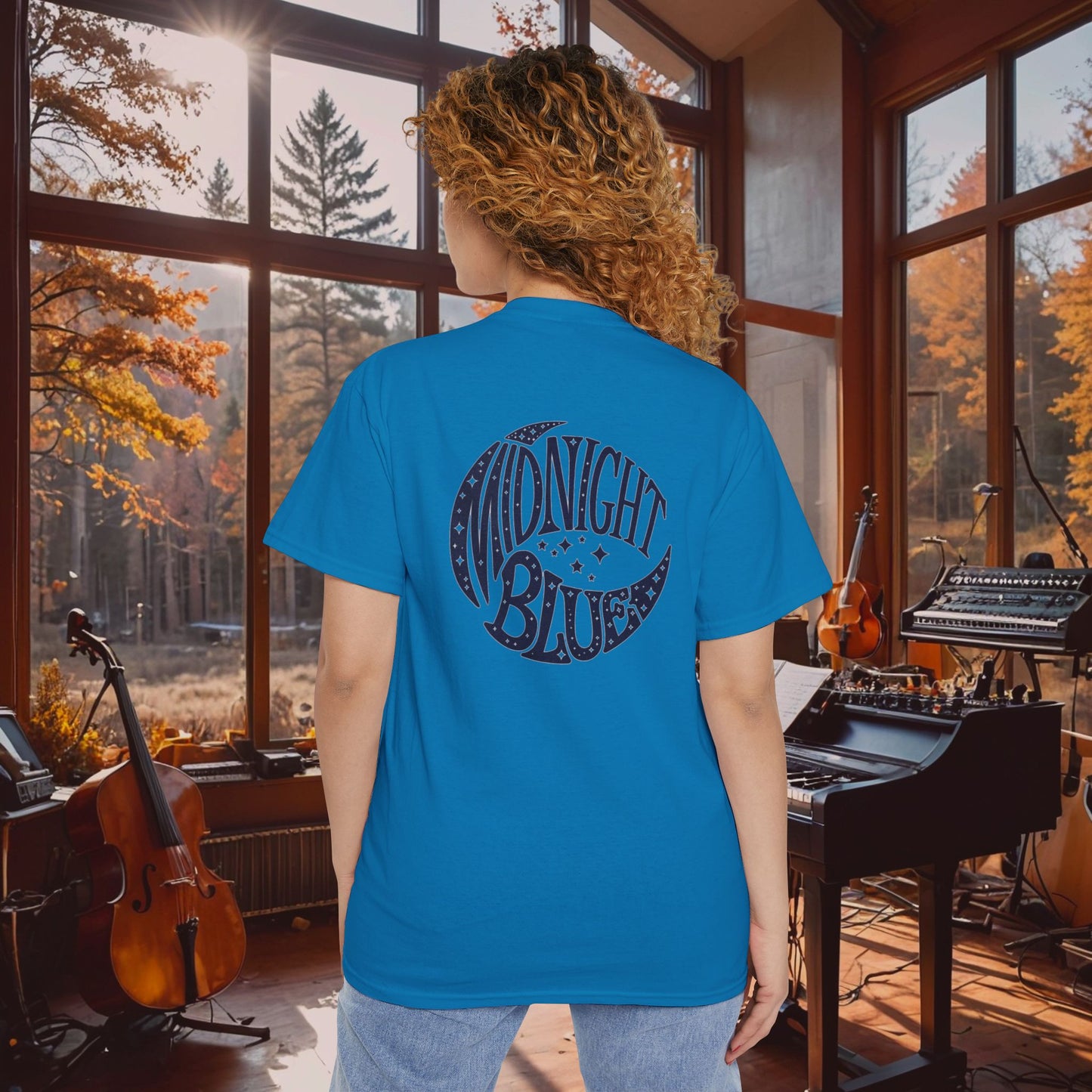 Midnight Blue Moon Unisex Heavy Cotton Pocket Tee