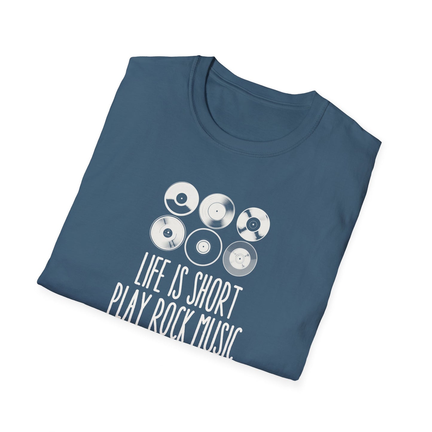 Life is Short Play Rock Music Unisex Softstyle T-Shirt