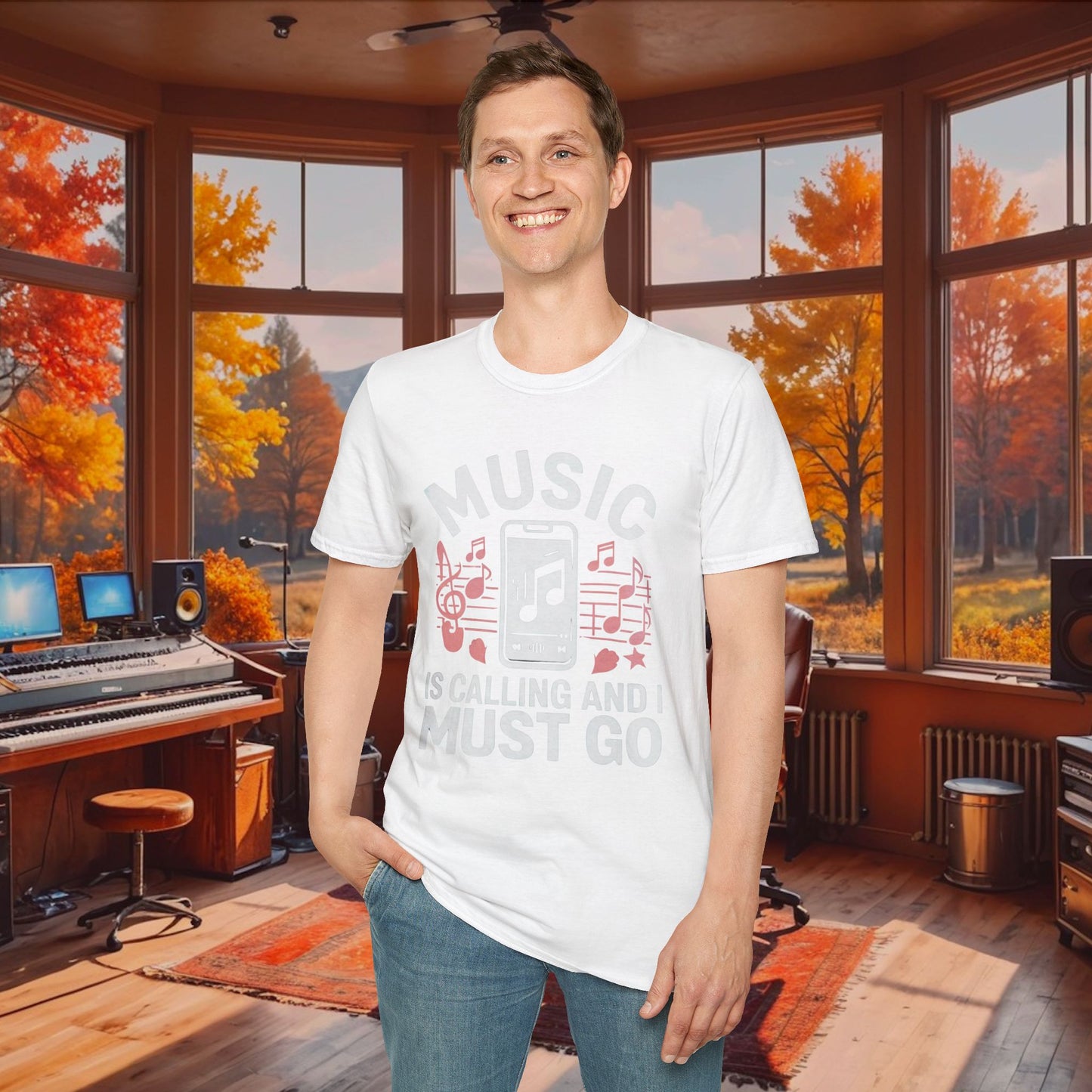 Music Is Calling Unisex Softstyle T-Shirt