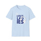 Lou's Ladies (Blue logo) Softstyle T-Shirt