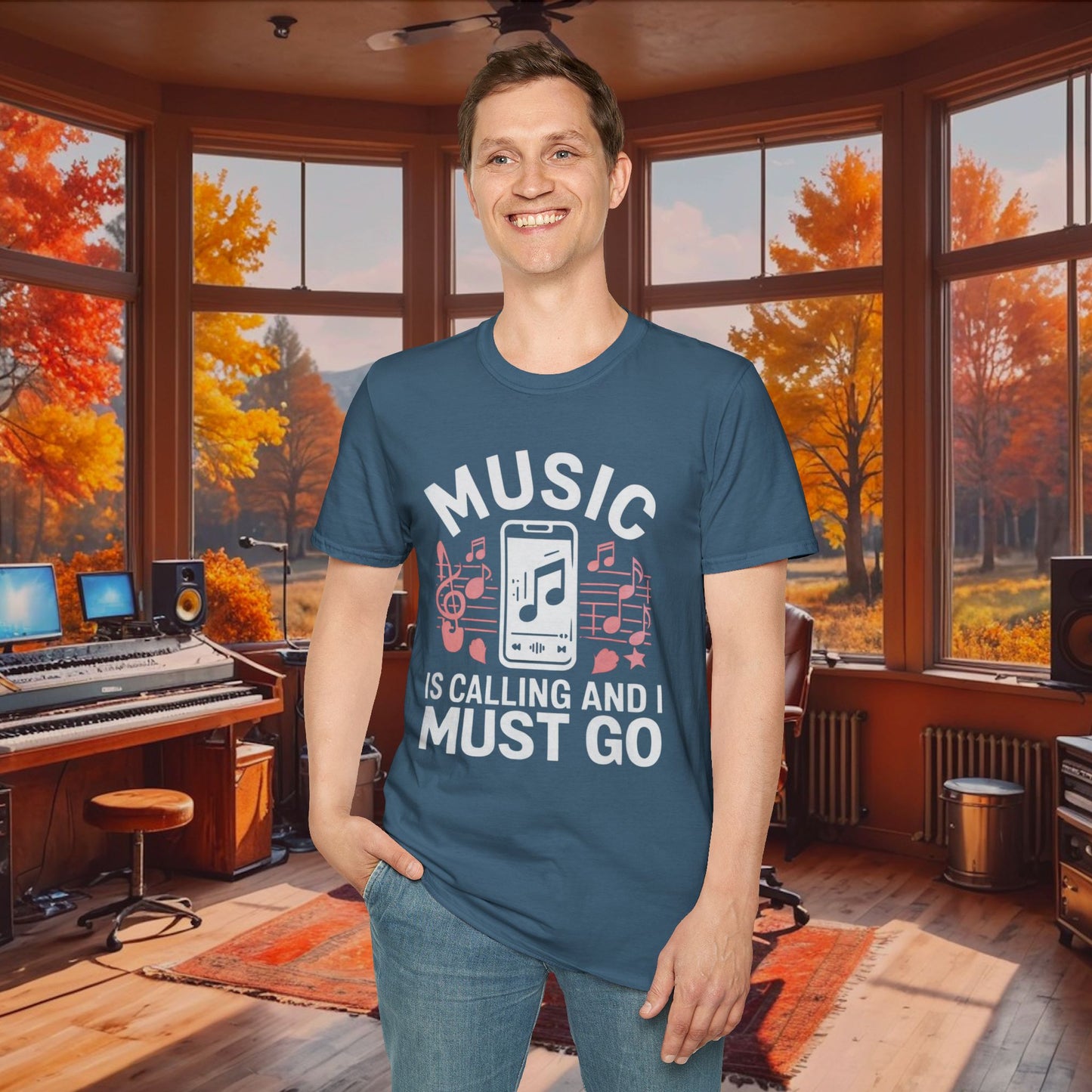 Music Is Calling Unisex Softstyle T-Shirt